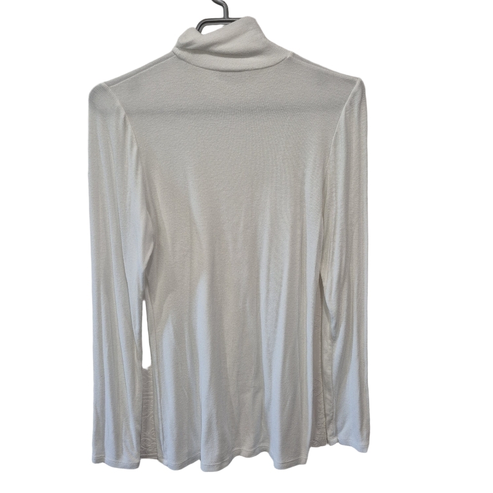 Wilfred Cream Ribbed Modal Long Sleeve Turtleneck Top - Picture 5 of 6